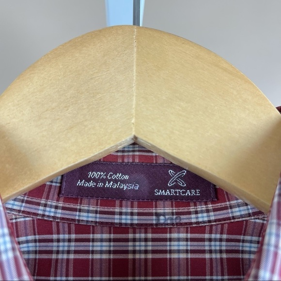 Nordstrom Men’s Small Check Button Down Dress Shirt Office Professional 90’s - Picture 9 of 11